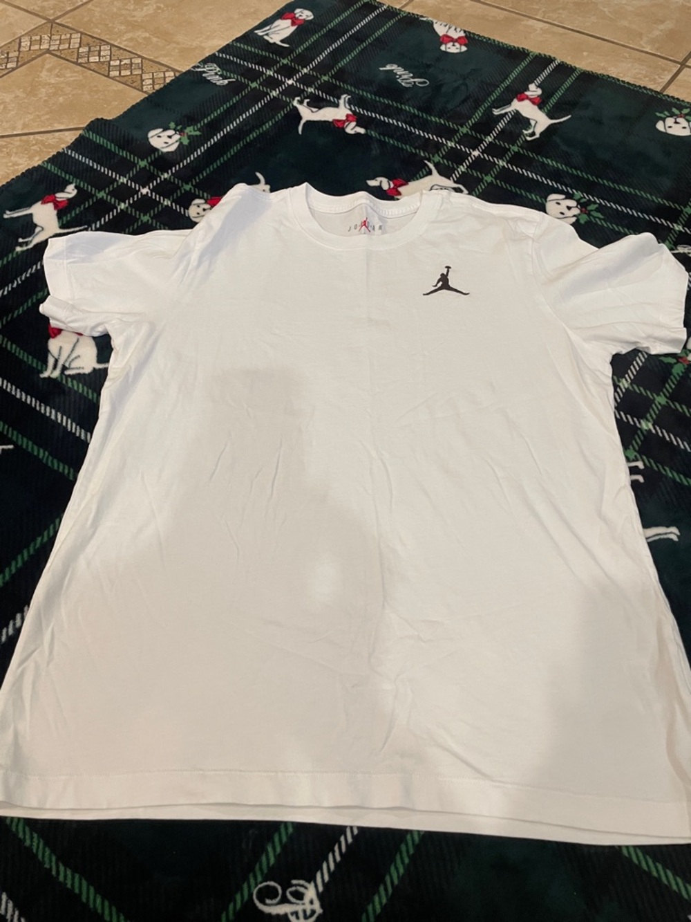 Jordan White Tee with Black Jumpman Chest Logo